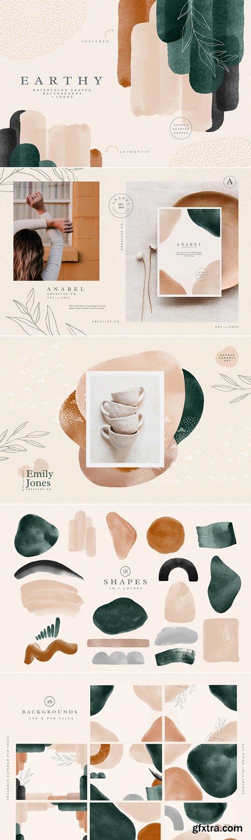 CreativeMarket - Earthy Abstract Shapes + Logos 6090788