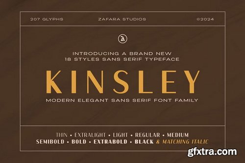 CreativeMarket - Kinsley Modern Elegant Sans Serif - 18 Font