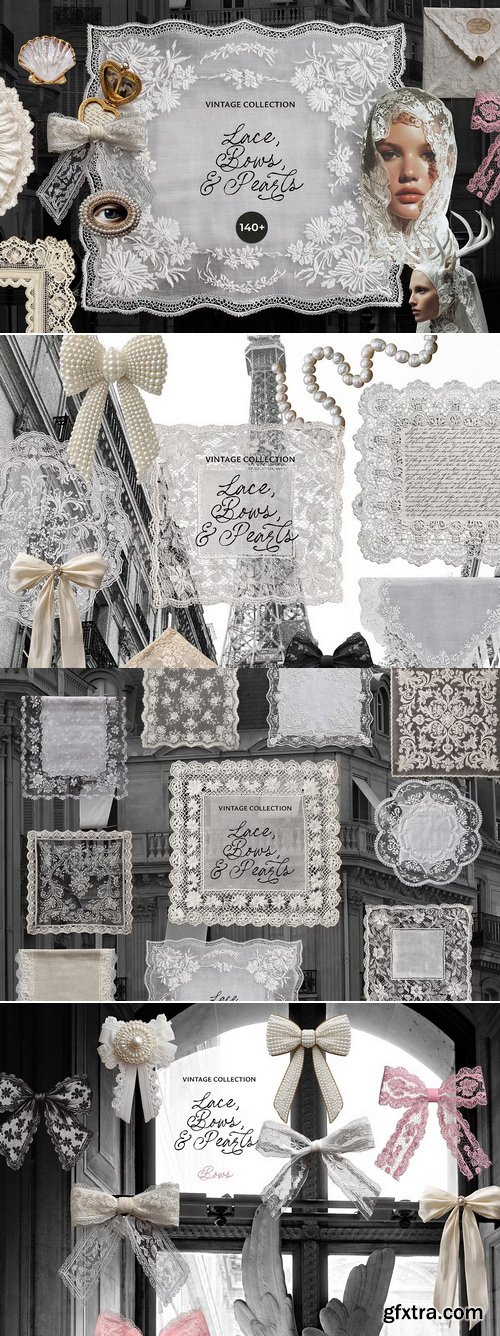 CreativeMarket - Vintage Lace, Bows & Pearls - 291840815 CreativeMarket - Vintage Lace, Bows & Pearls - 291840815