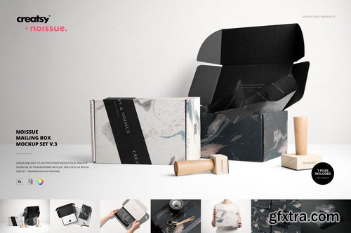Creatsy - Noissue Mailing Box Mockup Set v.3 - 2117304661
