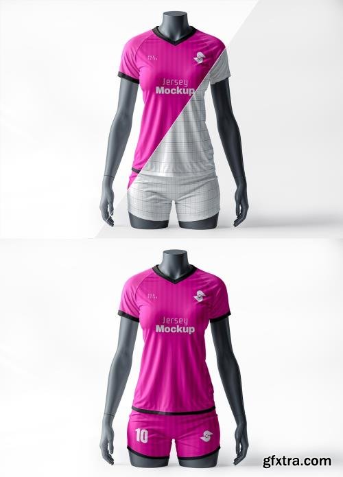 Womens Sports Jersey and Shorts Mockup on a Mannequin 1655971272 Womens Sports Jersey and Shorts Mockup on a Mannequin 1655971272
