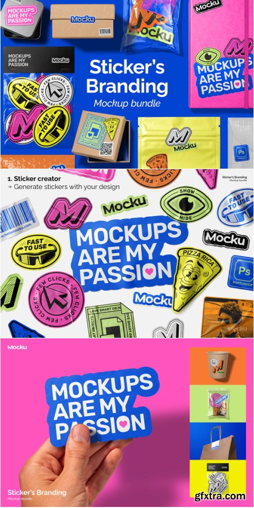 Creativemarket - Sticker\'s Branding Mockup Bundle - 91949040