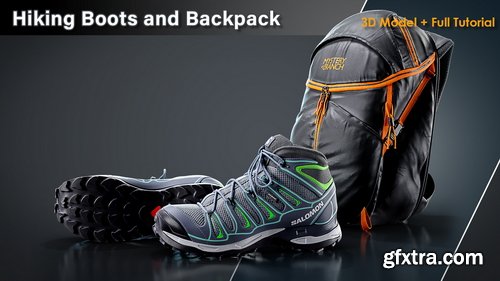 Artstation - Hiking Boots and Backpack / Full Tutorial + 3D Model