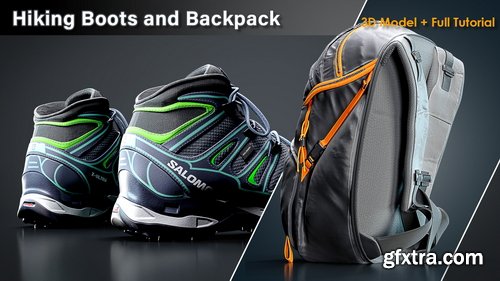 Artstation - Hiking Boots and Backpack / Full Tutorial + 3D Model