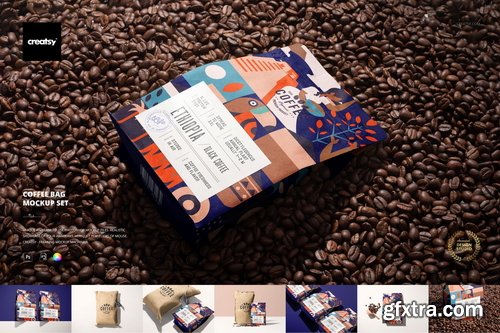 Creatsy - Coffee Bag Mockup Set - 2102075733 Creatsy - Coffee Bag Mockup Set - 2102075733