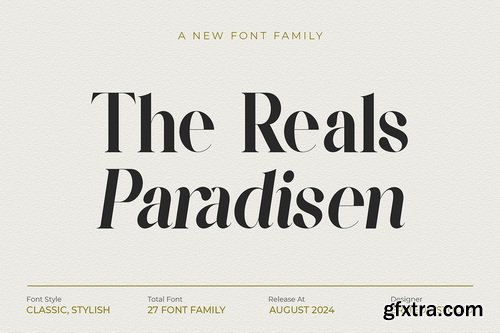 CreativeMarket - The Reals Paradisen Serif Family - 27 Font