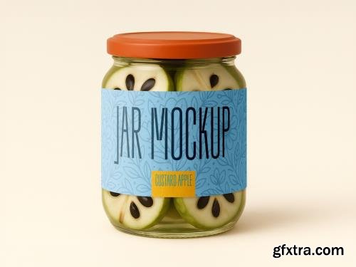 Custard Apple Jar Mockup Realistic Glass Packaging Template 1706392229 Custard Apple Jar Mockup Realistic Glass Packaging Template 1706392229