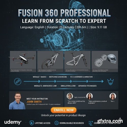 Udemy - Fusion 360 Professional: Learn from Scratch to Expert
