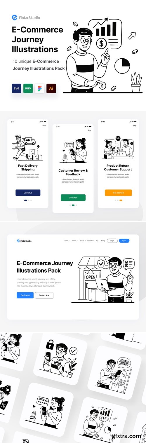 E-Commerce Journey Illustration Pack