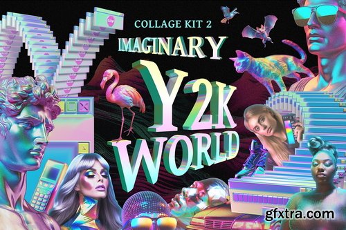 CreativeMarket - Imaginary Y2K world - Collage Kit 2 - 42312041