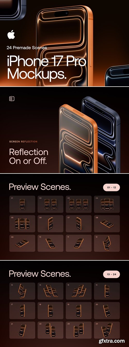 Asylab - iPhone 17 Pro - 24 Mockups Scenes