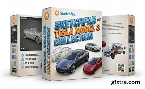 Sketchfab - Tesla Model 3 Collection
