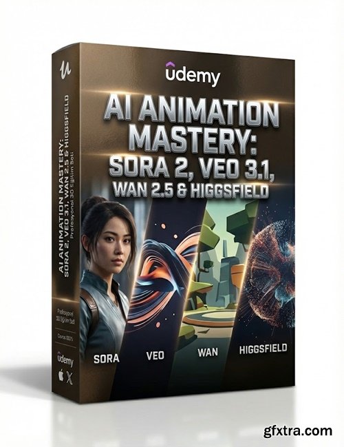 Udemy - AI Animation Mastery: Sora 2, Veo 3.1, Wan 2.5 & Higgsfield