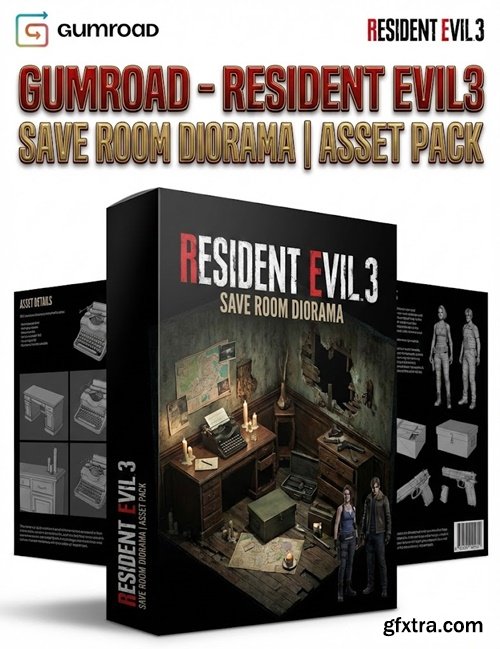 Gumroad - Resident Evil 3 Save Room Diorama | Asset Pack