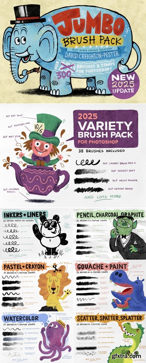 Gumroad - David CP\'s JUMBO brush pack for Photoshop