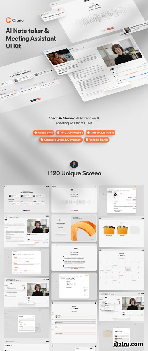 Clario AI - AI Note taker & Meeting Assistant UI Kit