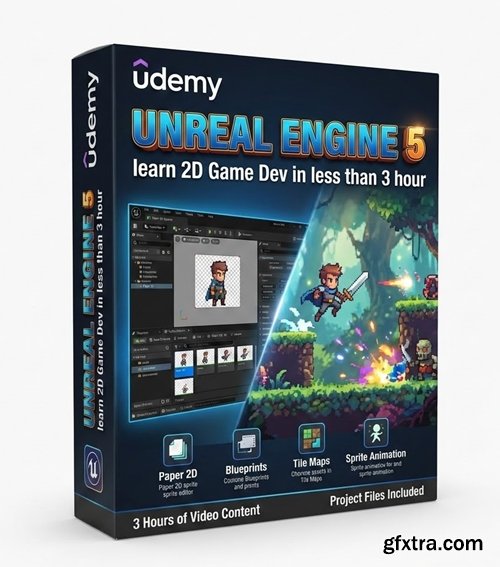 Udemy - Unreal Engine 5 : learn 2D Game Dev in less than 3 hour