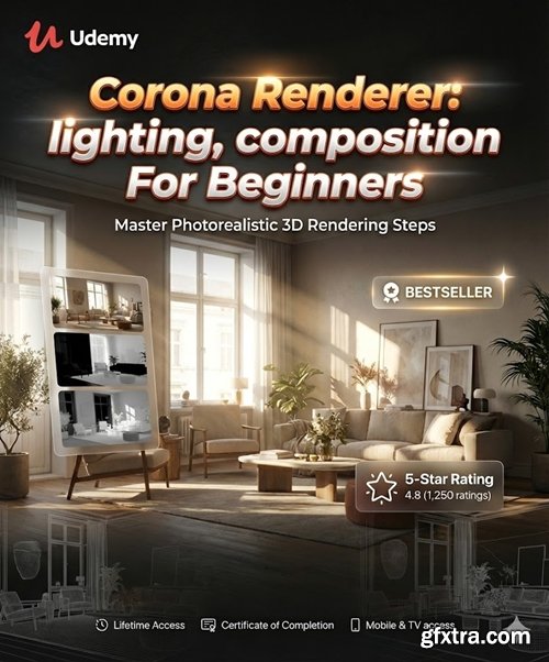 Udemy - Corona Renderer: lighting, composition For Beginners