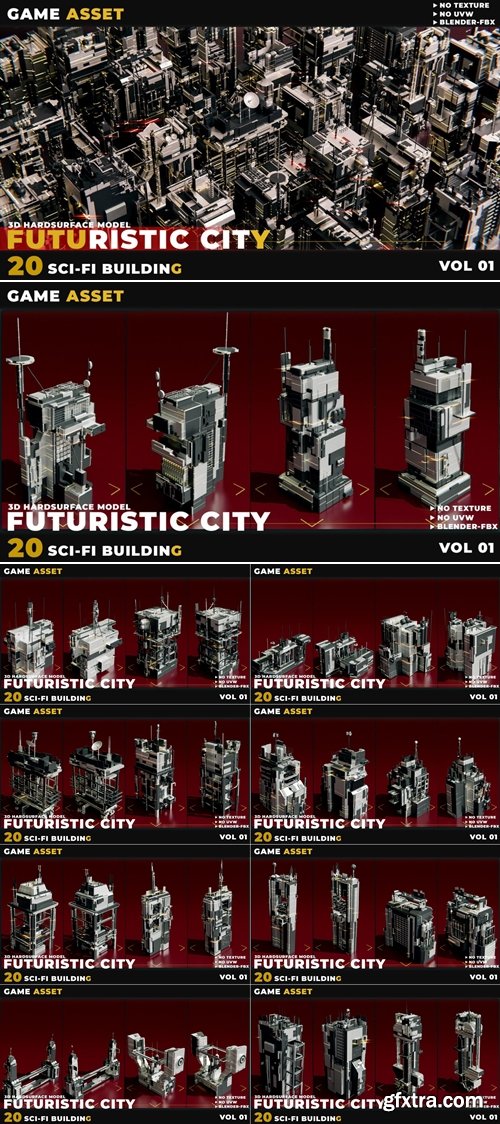 Artstation - 20 SCI-FI BUILDING FUTURISTIC CITY VOL 01