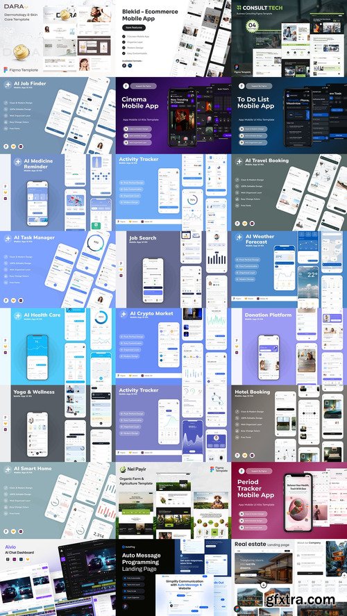24 UX and UI Kits Templates Bundle 11 24 UX and UI Kits Templates Bundle 11