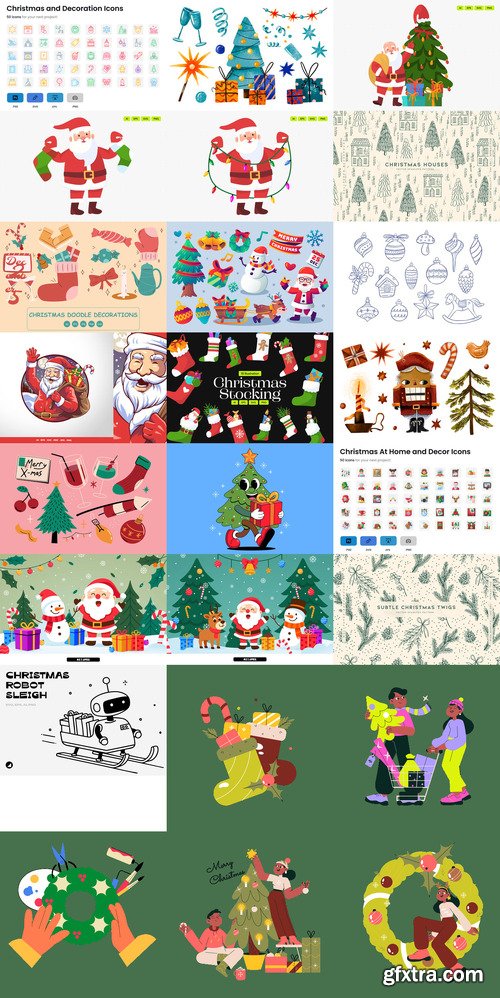24 Christmas and Happy New Year Design Elements Bundle 2 24 Christmas and Happy New Year Design Elements Bundle 2