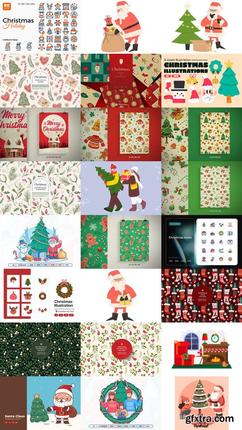 24 Christmas and Happy New Year Design Elements Bundle 5 24 Christmas and Happy New Year Design Elements Bundle 5