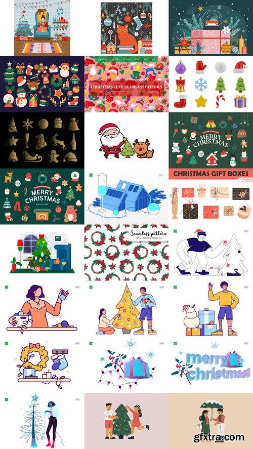 24 Christmas and Happy New Year Design Elements Bundle 6 24 Christmas and Happy New Year Design Elements Bundle 6