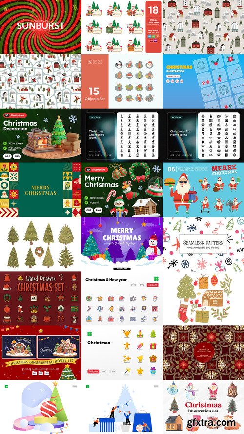 24 Christmas and Happy New Year Design Elements Bundle 8 24 Christmas and Happy New Year Design Elements Bundle 8
