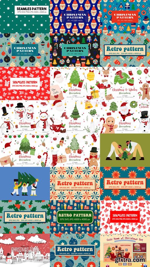 24 Christmas and Happy New Year Design Elements Bundle 10 24 Christmas and Happy New Year Design Elements Bundle 10