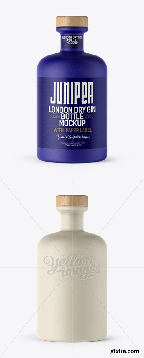 YellowImages - Ceramic Bottle With Wooden Cap Mockup