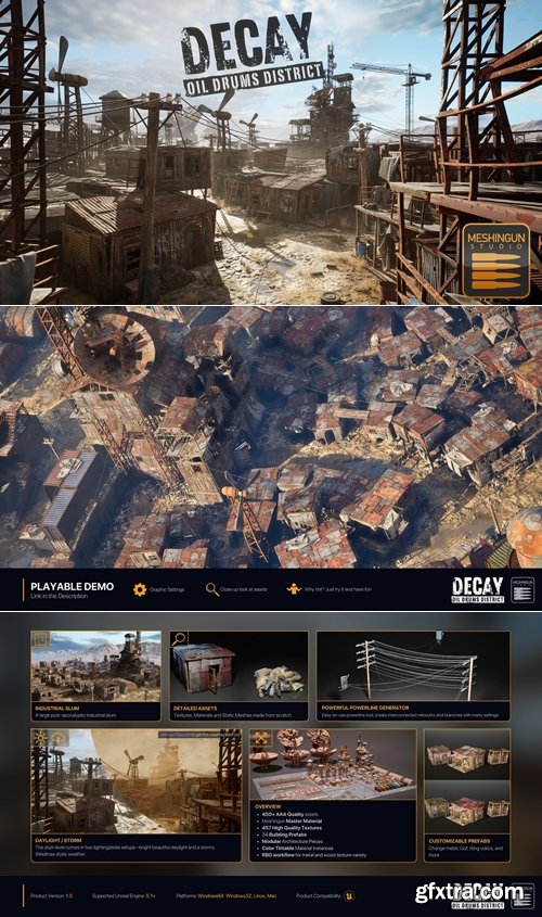 Unreal Engine - Decay: Oil Drums District by Meshingun Studio