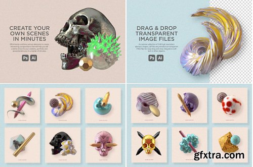 Rulebyart - Shapes: 140 Abstract 3D Shapes