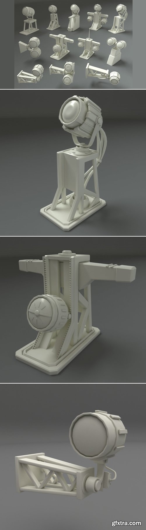 Artstation - Low Poly Lamps - 12 pieces