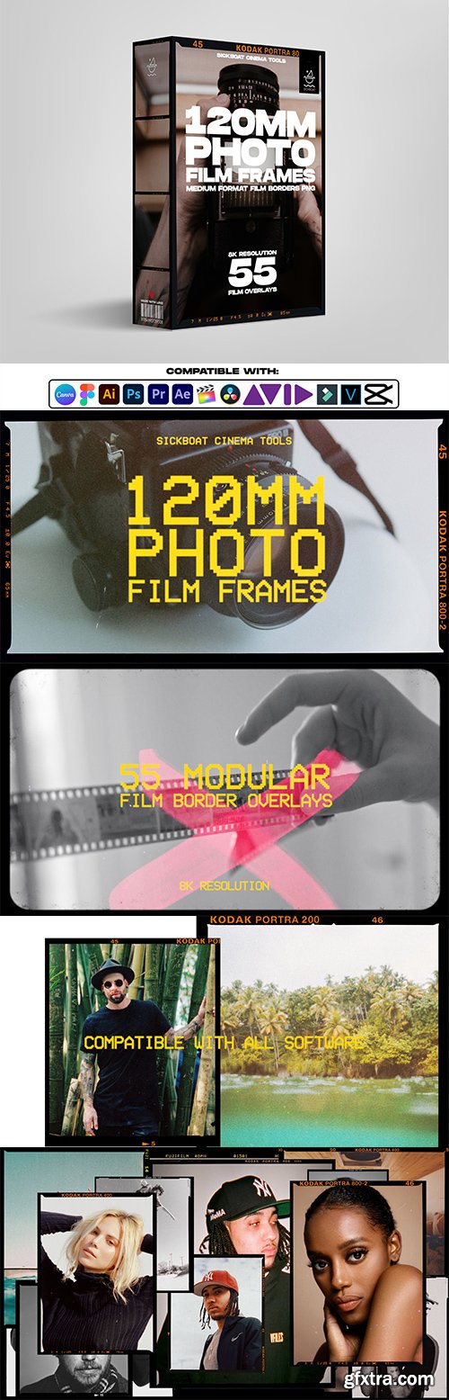 Sickboat - 120mm Photo Film Frames PNG Medium Format Film Borders PNG (8K) Sickboat - 120mm Photo Film Frames PNG Medium Format Film Borders PNG (8K)