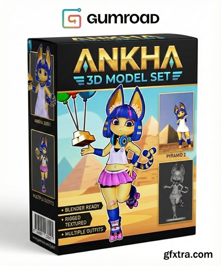 Gumroad - Ankha 3d model set