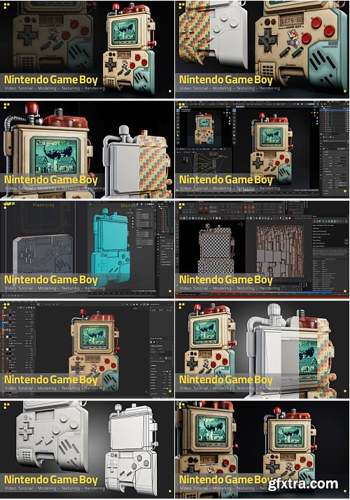 Artstation - Nintendo Game Boy - Tutorial Full Process