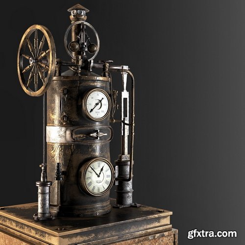 Artstation - Steampunk Engine - Tutorial Full Process-Asset