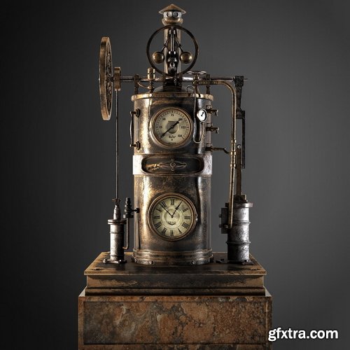 Artstation - Steampunk Engine - Tutorial Full Process-Asset