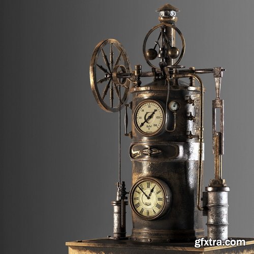 Artstation - Steampunk Engine - Tutorial Full Process-Asset