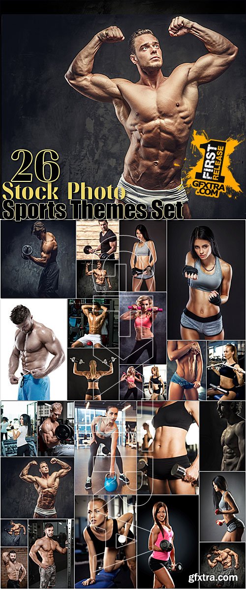Sports Themes Men and Women in the Gym - Stock Photo Set 26