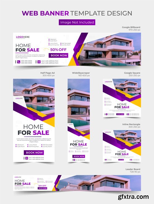 Vector real estate house for sale web banner and web ads template design bundle Vector real estate house for sale web banner and web ads template design bundle