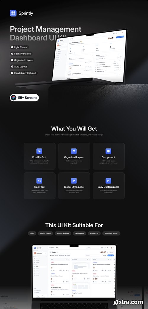 Sprintly - Project Management Dashboard UI Kit