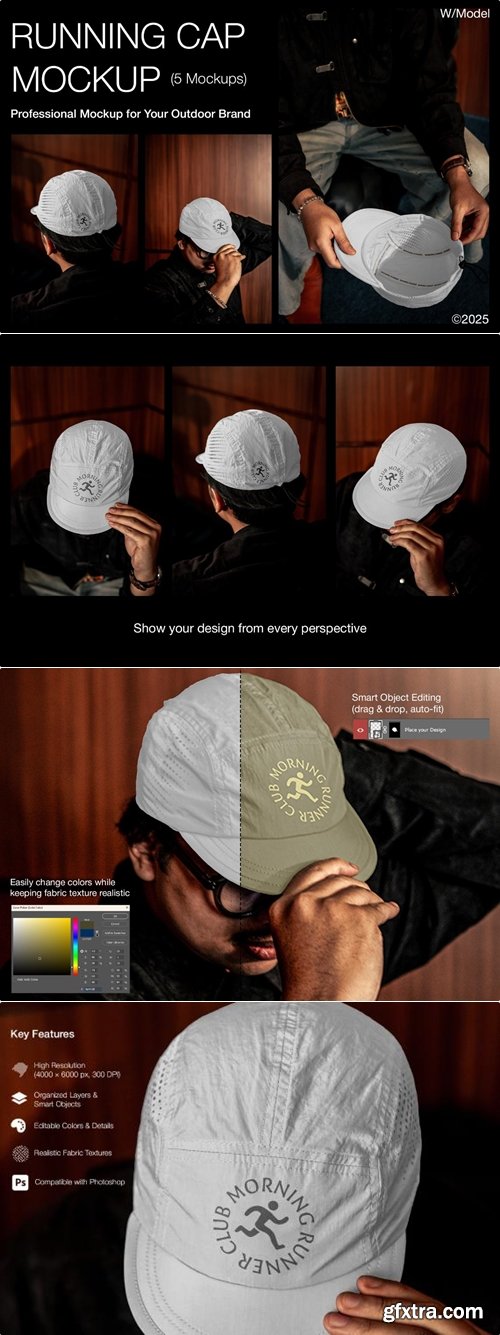 MockupCloud - Outdoor Running Hat Mockup (with Models)