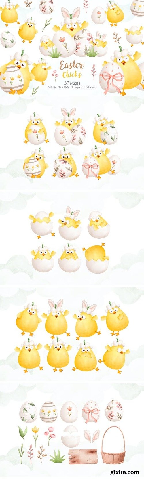 Easter Chicks and Easter Egg Clipart Easter Chicks and Easter Egg Clipart