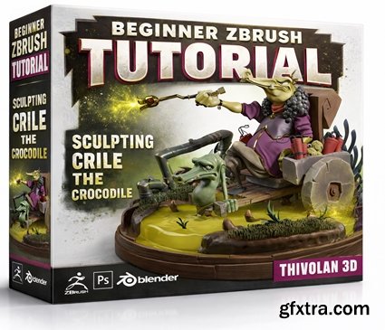 Artstation - ZBrush Beginner\'s Course: Sculpting Crile the Slaver Crocodile