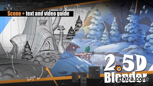 Gumroad - Grafit Cube School - 2.5D blender scene + guide - Winder Days - WINTER30