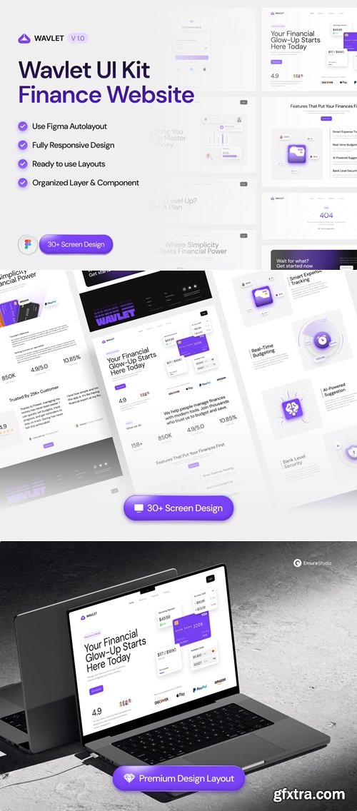 Wavlet - Finance Website UI Kit