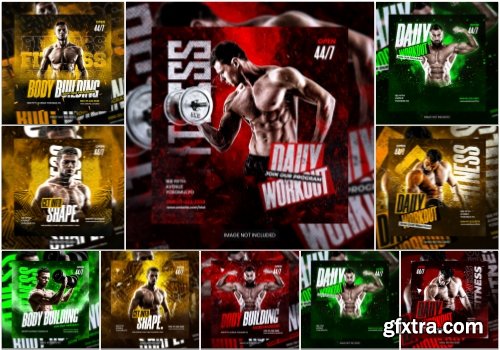 PSD gym and fitness social media banner template PSD gym and fitness social media banner template