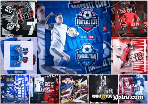 PSD soccer, american football, basketball club social media banner PSD soccer, american football, basketball club social media banner