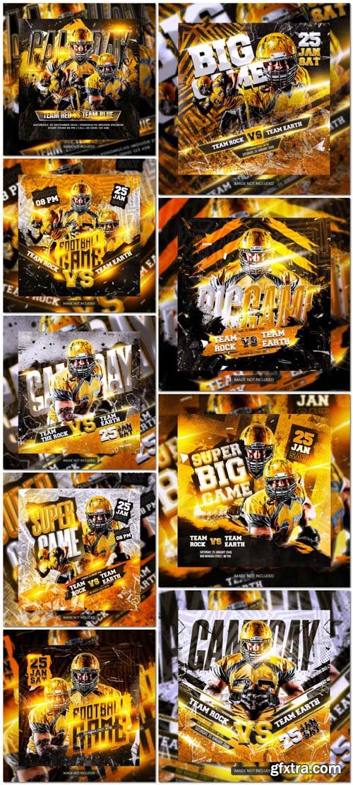 American football psd flyer or social media template American football psd flyer or social media template